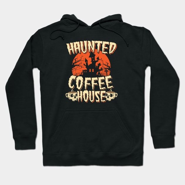 Scary Haunted Coffee House Shop Halloween Party Hoodie by stockwell315designs